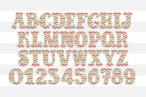 Alternative view of Christmas Alphabet Letters Sublimation