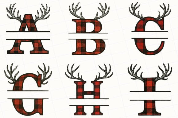 Alternative view of Christmas Alphabet Monogram Sublimation