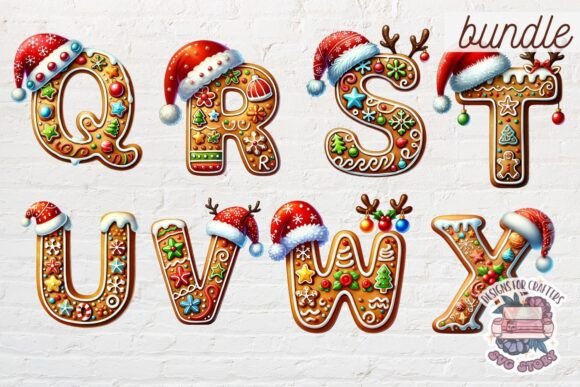 Christmas Alphabet Bundle PNG Numbers - Image 4