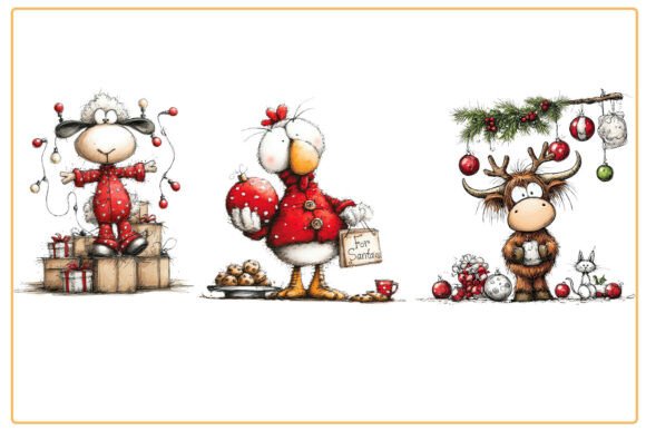 Christmas Animals PNG Bundle - Image 2