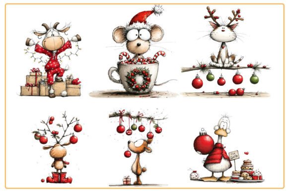 Christmas Animals PNG Bundle - Image 4