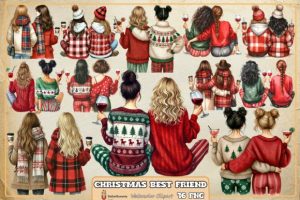 Christmas Best Friend Back View Clipart