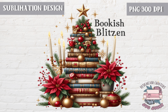 Christmas Books Tree Sublimation 10 PNG - Image 6