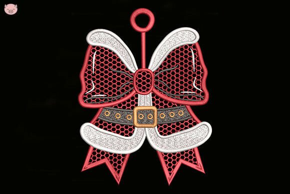 Christmas Bows Freestanding Lace Ear