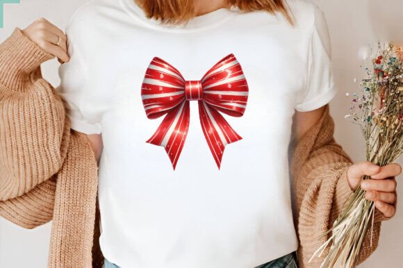Christmas Candy Cane Bows Clipart - Image 7