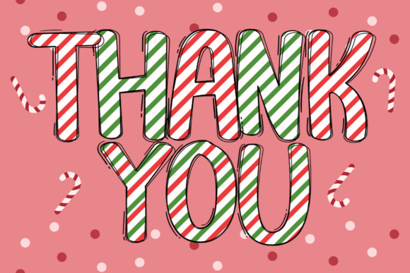 Christmas Candy Cane Doodle Font - Image 4