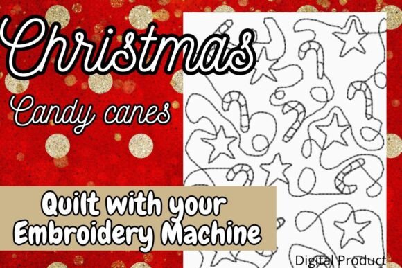 Christmas Candy Cane Quilting E2E