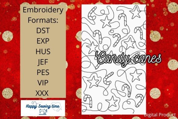 Christmas Candy Cane Quilting E2E - Image 2