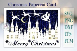 Christmas Card SVG Paper Cut Templates