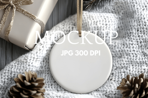 Christmas Ceramic Ornament Mockup