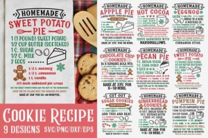 Christmas Cookie Recipe SVG Cut, Kitchen