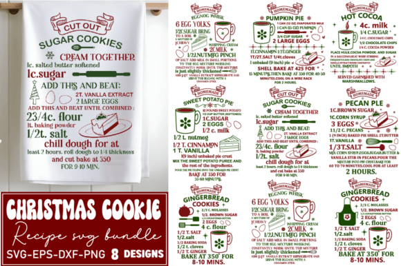 Christmas Cookie Recipe Svg Bundle