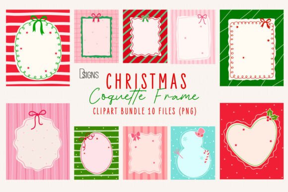 Christmas Coquette Wall Art Frame Bundle