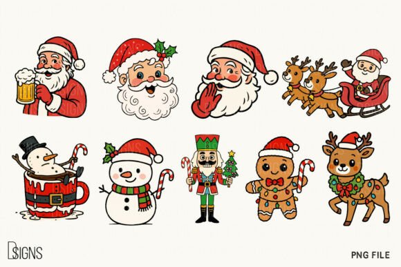 Alternative view of Christmas Cute Characters Animals Bundle