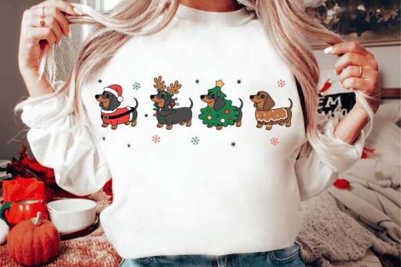 Alternative view of Christmas Dachshund PNG: Dog Lover