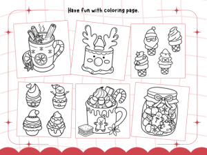 Alternative view of Christmas Dessert BoldEasy Coloring Page