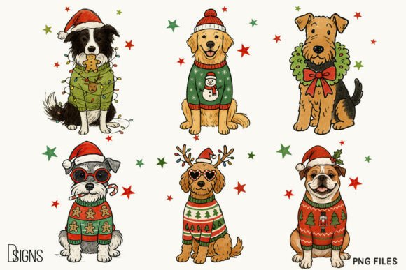 Christmas Dog Lovers Bundle Clipart Png - Image 2