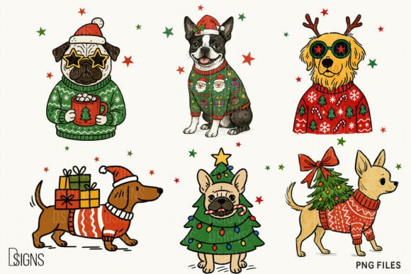 Christmas Dog Lovers Bundle Clipart Png - Image 3