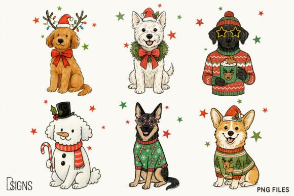 Christmas Dog Lovers Bundle Clipart Png - Image 4