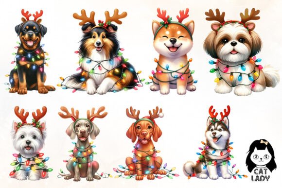 Christmas Dog Sublimation Clipart Part 3 - Image 2