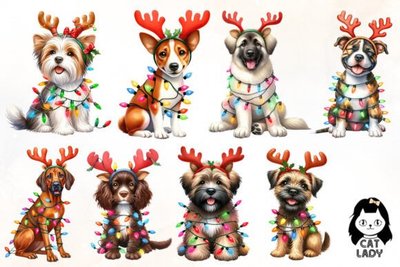 Christmas Dog Sublimation Clipart Part 3 - Image 3