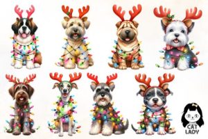 Alternative view of Christmas Dog Sublimation Clipart Part 5