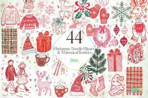 Christmas Doodle Clipart Sublimation
