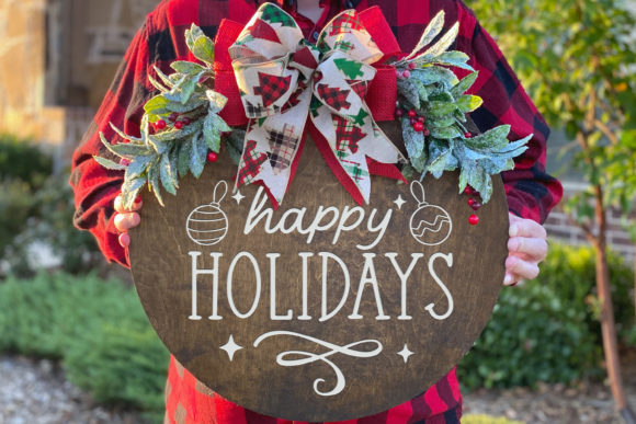 Christmas Door Hanger Welcome Sign Svg - Image 5