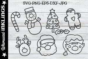 Christmas Element Line Art
