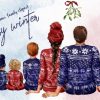 Christmas Family Clipart, Cozy Winter