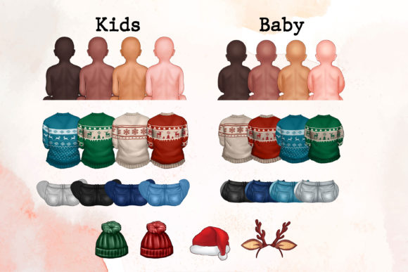 Christmas Family Clipart Personalized - Image 2