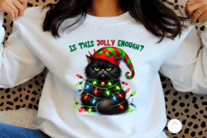 Alternative view of Christmas Funny Cat Sublimation