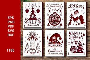 Alternative view of Christmas Gift Card Bundle SVG Layer1186