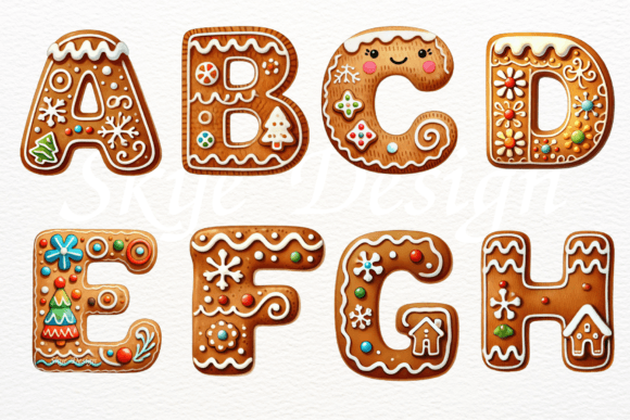 Christmas Gingerbread Alphabet Clipart - Image 2