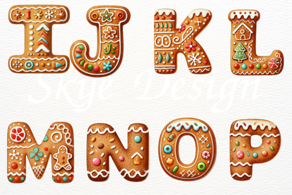 Christmas Gingerbread Alphabet Clipart - Image 3
