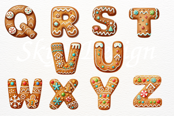 Christmas Gingerbread Alphabet Clipart - Image 4