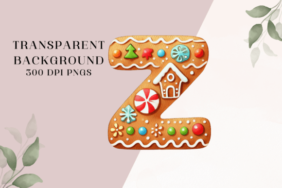 Christmas Gingerbread Alphabet Clipart - Image 6