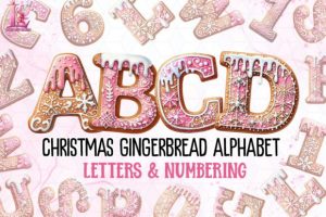 Christmas Gingerbread Alphabet Clipart