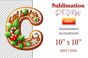 Alternative view of Christmas Gingerbread Alphabet Clipart