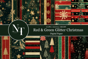 Christmas Glitter Digital Paper