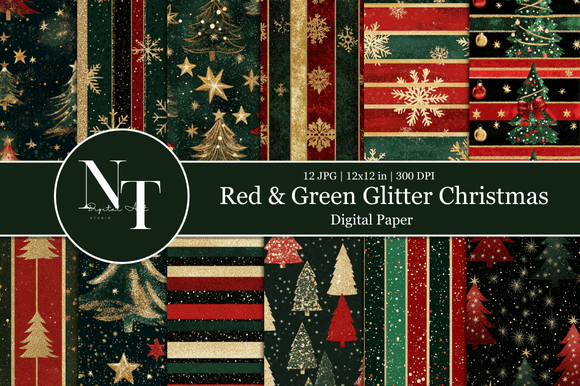 Christmas Glitter Digital Paper