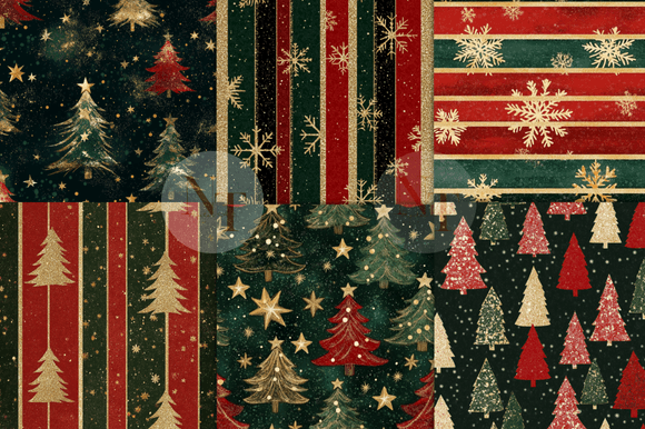 Christmas Glitter Digital Paper - Image 2