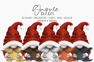 Alternative view of Christmas Gnome Family Clipart