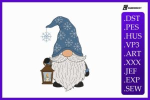 Christmas Gnome Holding Lantern