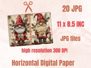 Alternative view of Christmas Gnome Junk Journal Paper