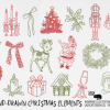 Christmas Hand-Drawn Element PNG Bundle