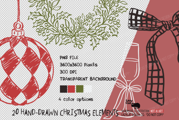 Christmas Hand-Drawn Element PNG Bundle - Image 2