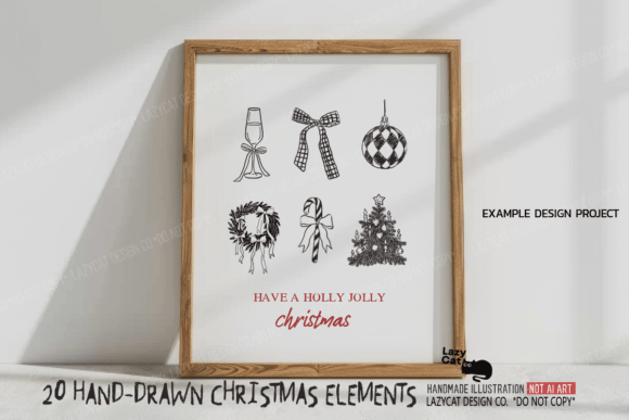 Christmas Hand-Drawn Element PNG Bundle - Image 4