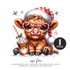 Christmas Highland Cow PNG