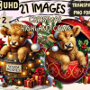 Christmas Highland Cows Clipart P2